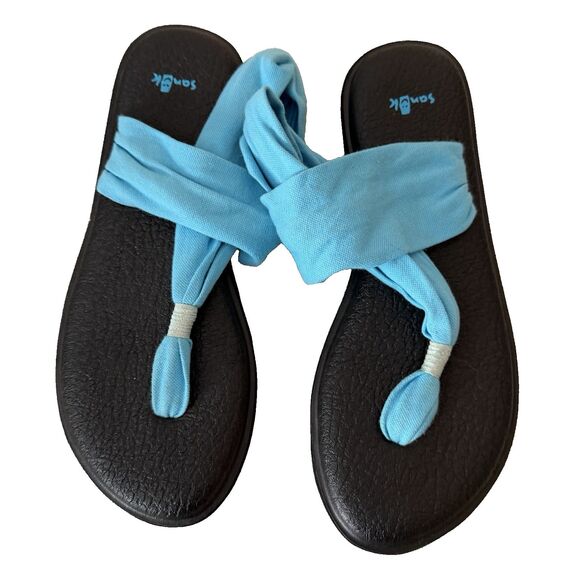 Sanuk Shoes - Sanuk Yoga Sling 2 Black Aqua Blue Women’s 9 NWOT Comfort Summer Outdoor